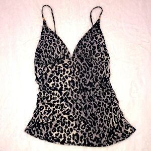 Jaclyn Smith Swim Tankini Size 8 ruching on sides Cute and Stylish Gold